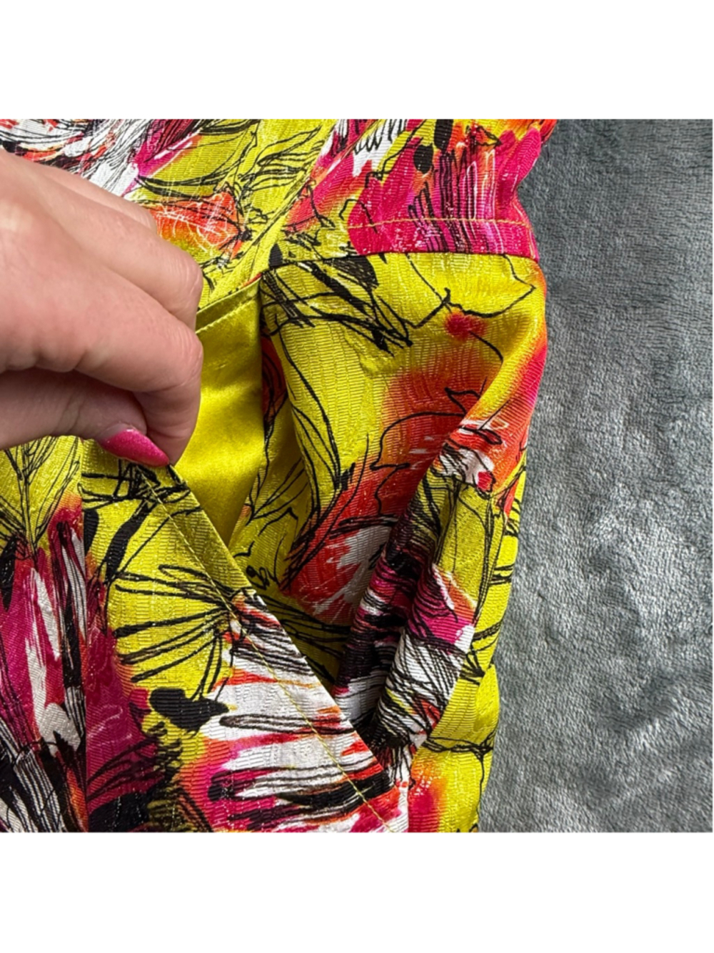 St John Dress 12 Silk Metallic Floral Sheath Luxury Resort Coastal Pink Yellow - Picture 13 of 16